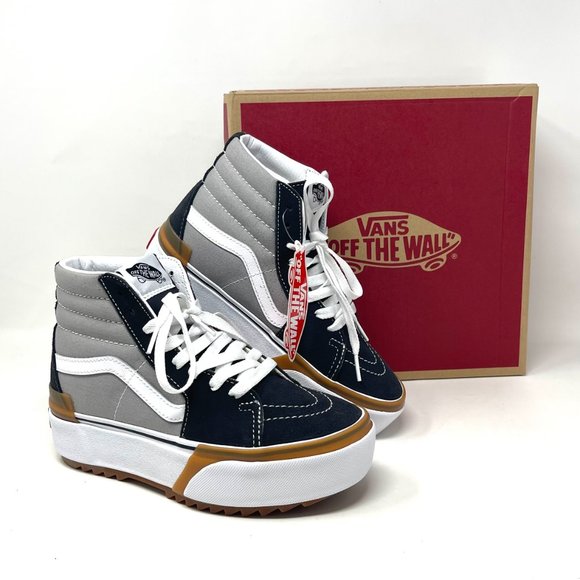 Vans Sk8 Hi Stacked Women Size Gray Black Skateboarding Suede Canvas VN0A4BTWIYP - Picture 10 of 11